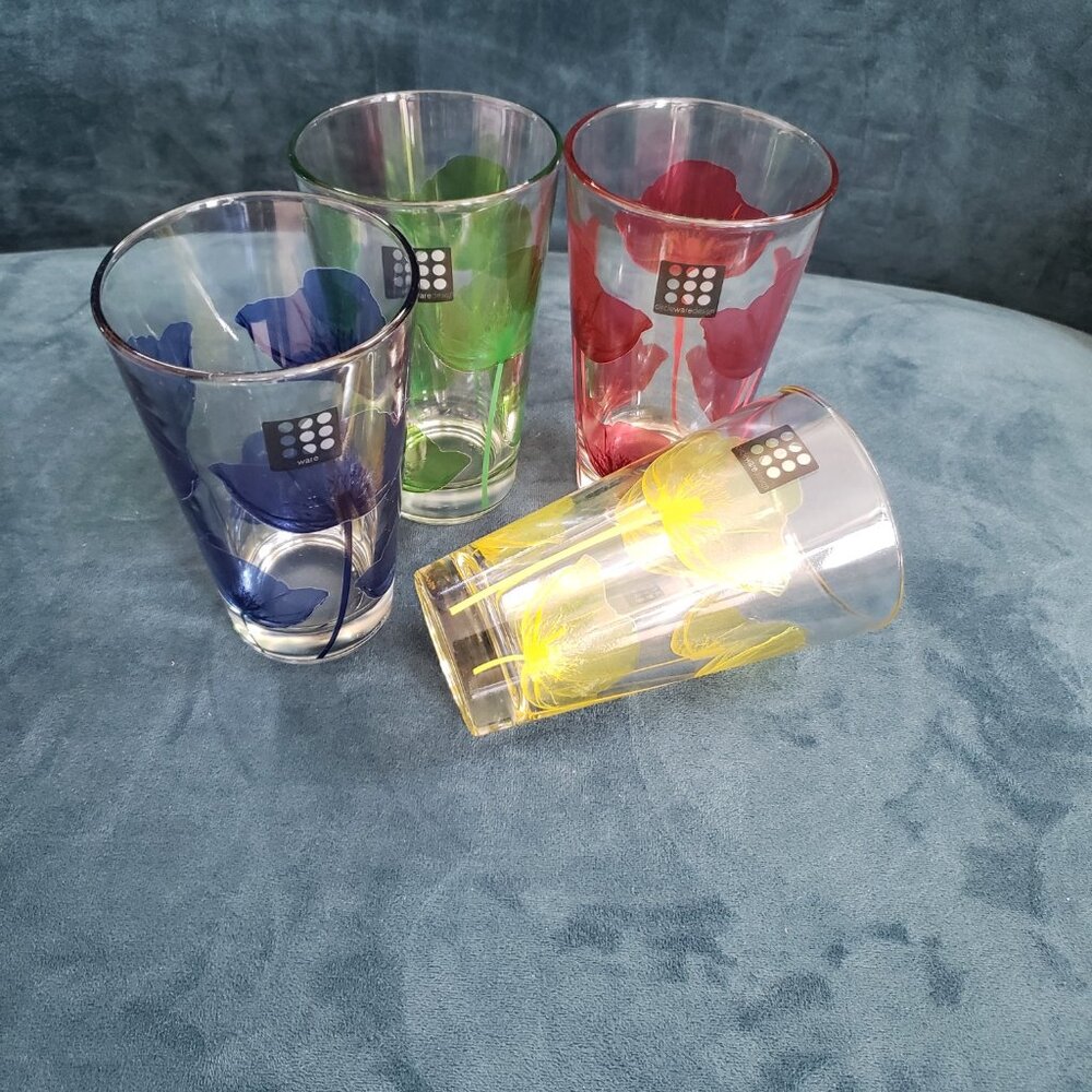 Cerve Poppy Drinking Glass Set - Made in Italy